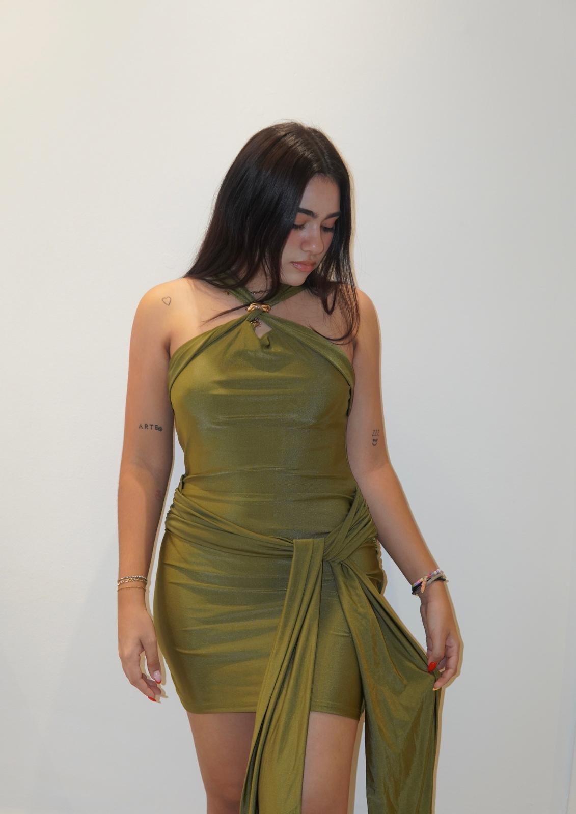 Emerald luxe dress